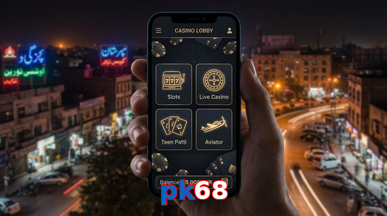 Main screen of Pk68 app page for PK players