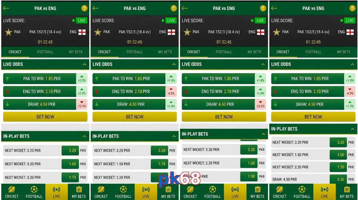 Game list for Pk68 bet section